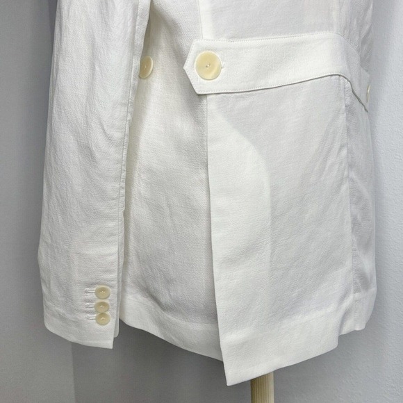 The Author White Linen Blend Le Single Relaxed Fit Blazer Jacket Sz S NWT - Picture 9 of 16